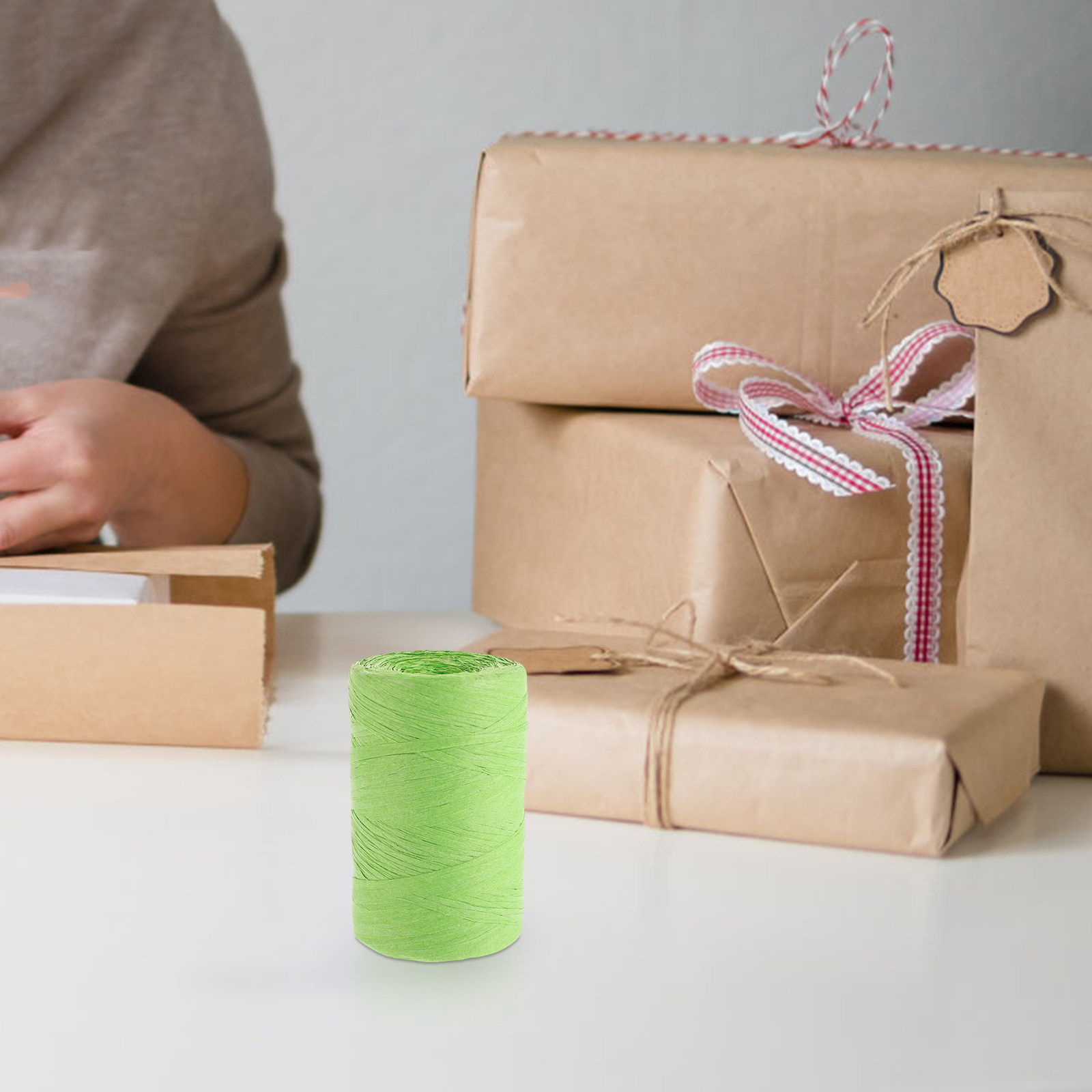 Papercraft Supply Ribbon - Nastro piatto colorato in carta rafia