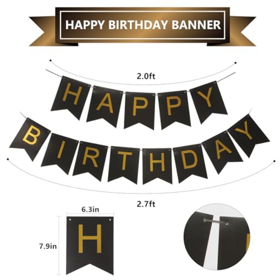 Striscione a Righe Nere e Dora - Party Banner Gold recensione e prezzo